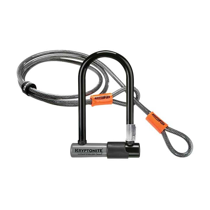 Kryptonite Kryptolok Series 2 U-Lock with Kryptoflex Cable 4'