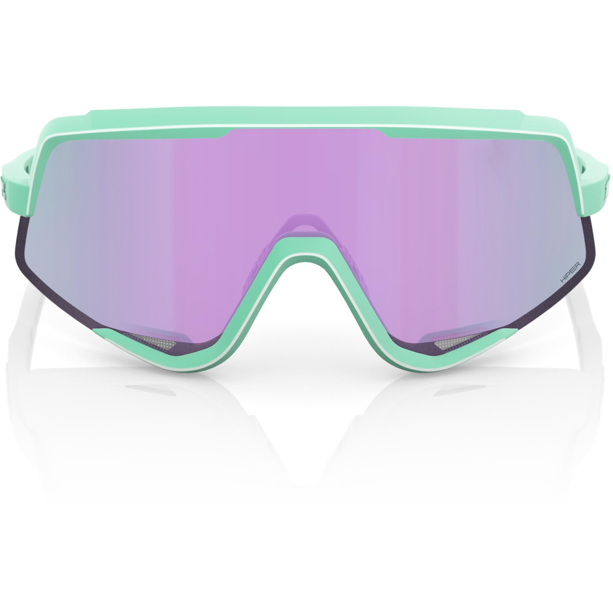 100% Glendale Sunglasses Soft Tact Mint - HiPER Lavender Lens