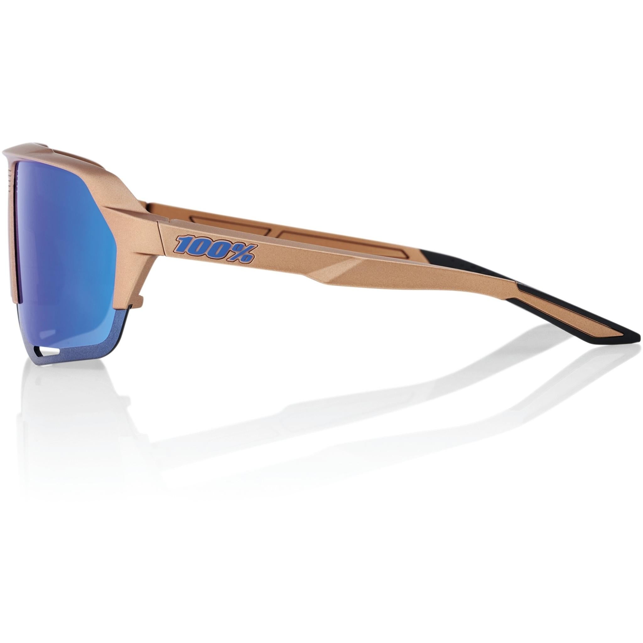 100% Norvik Sunglasses Matte Copper Chromium Sport - Blue Mirror