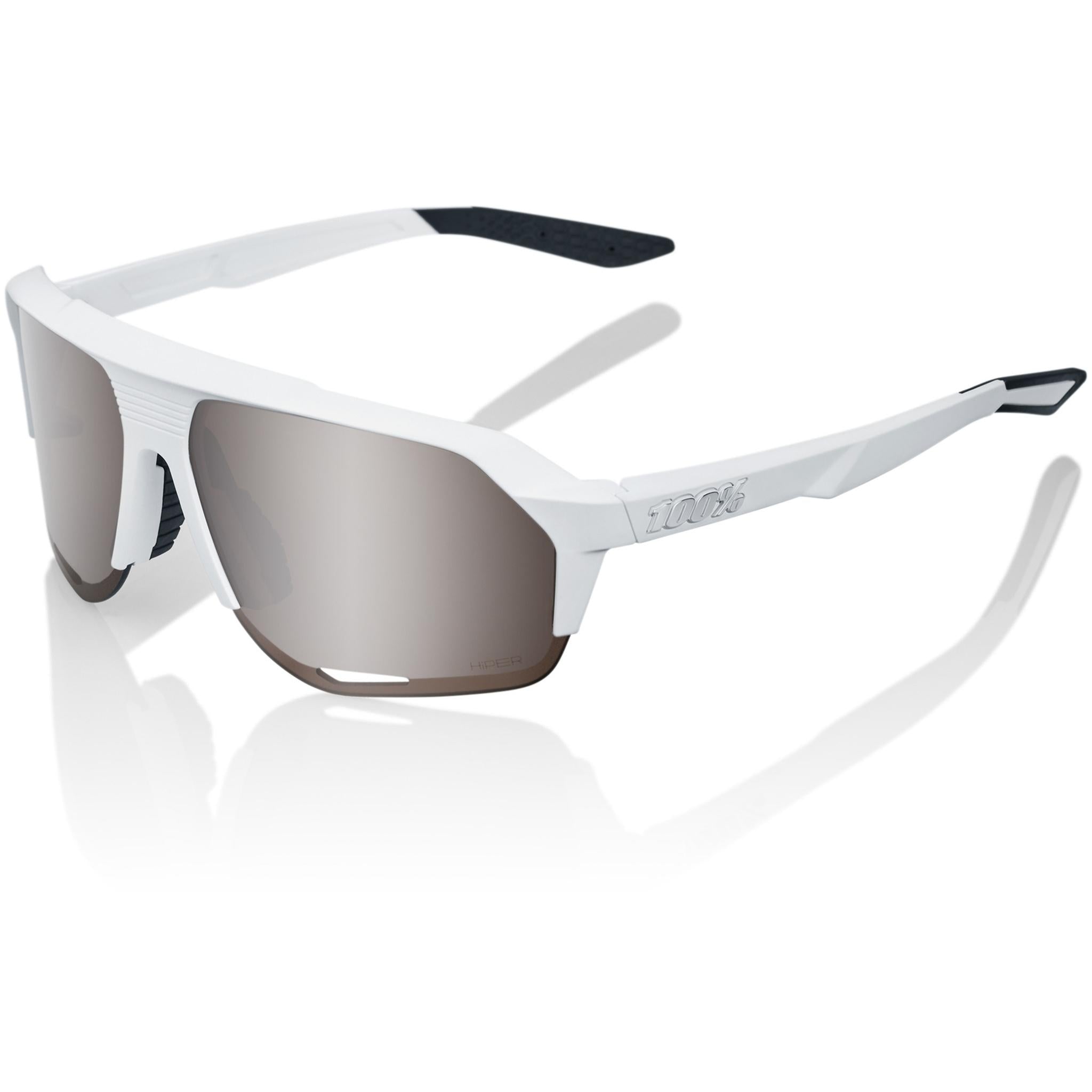 100% Norvik Sunglasses Soft Tact White - HiPER Silver Lens