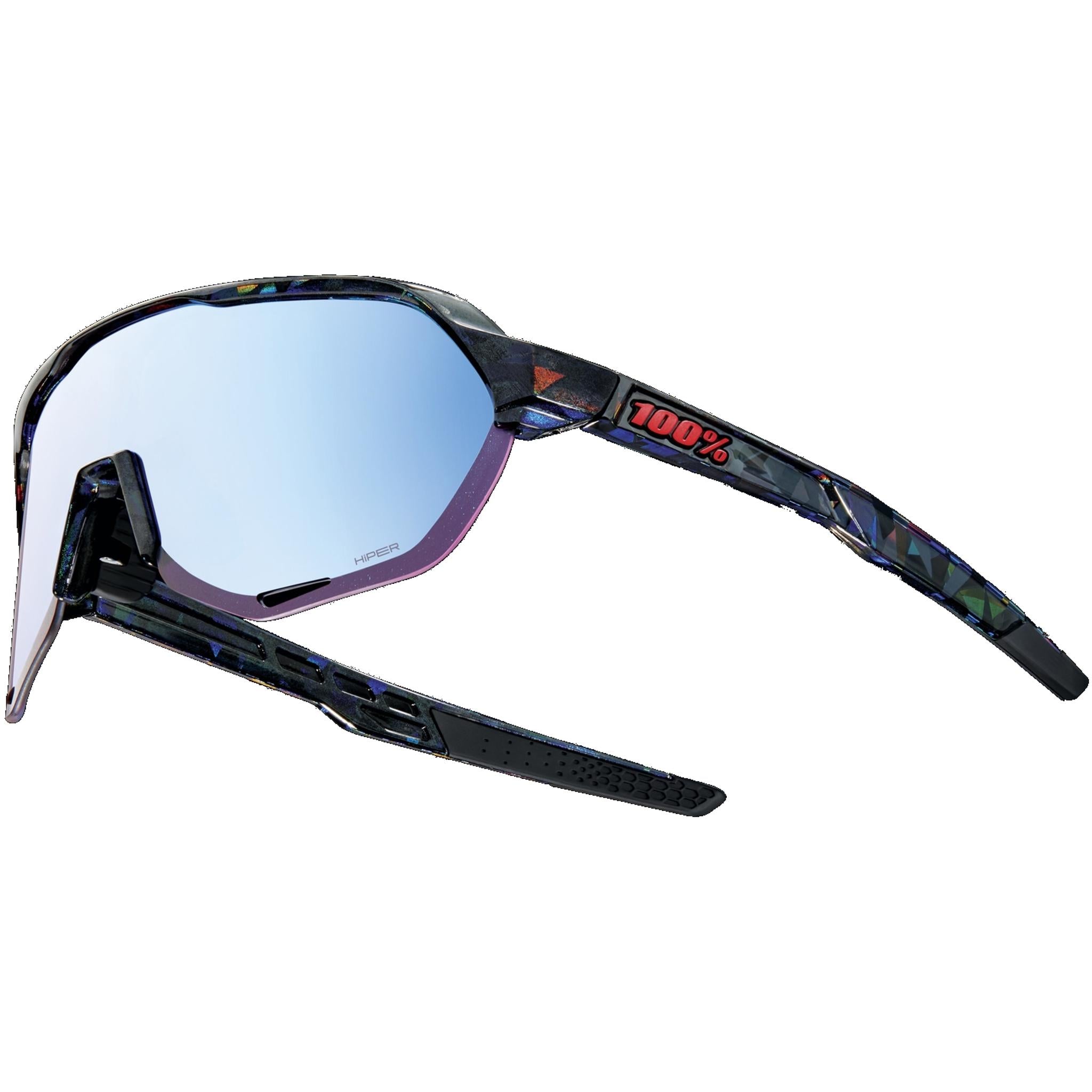 100% S2 Holographic Sunglasses Black Frame HiPER Blue Lens