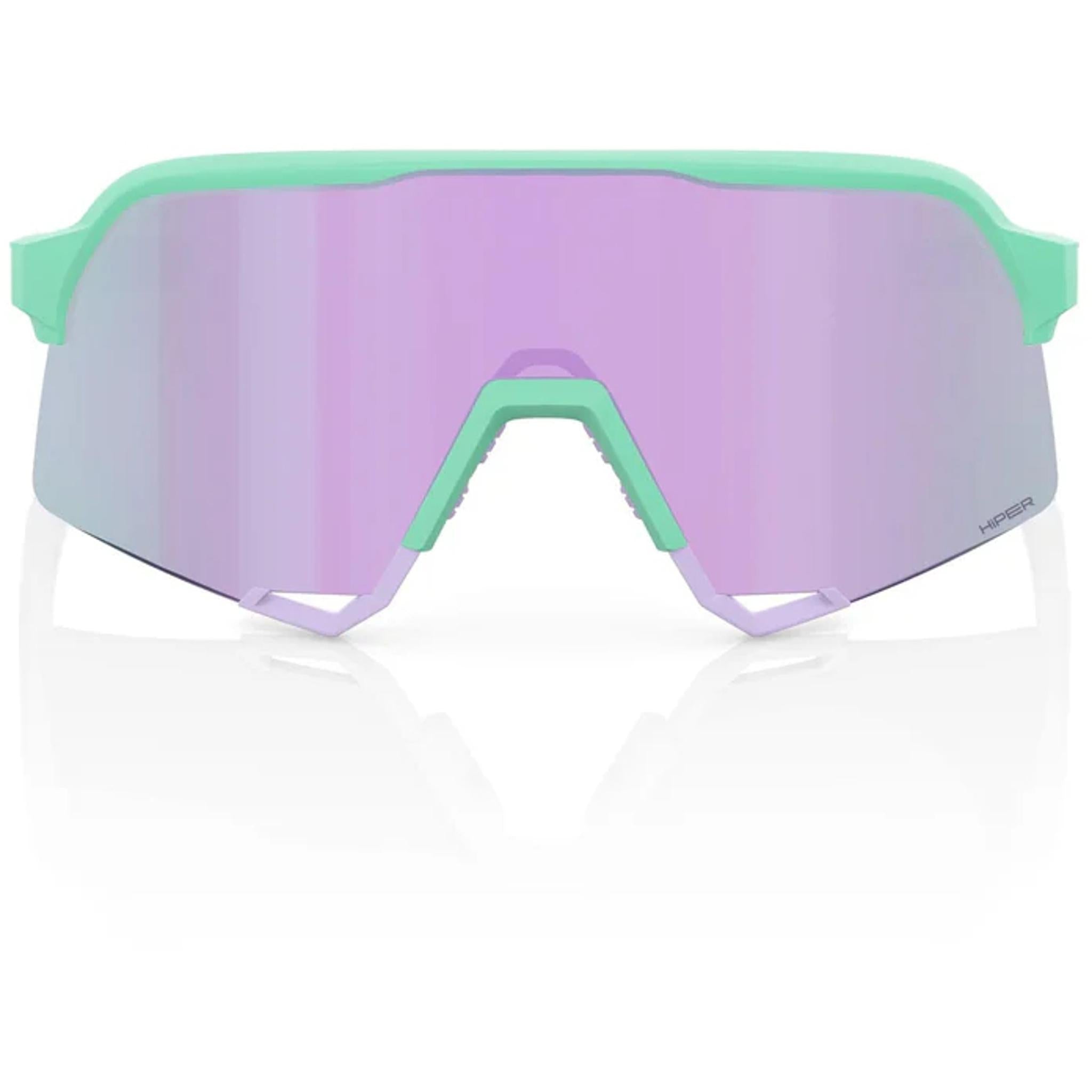 100% S3 Sunglasses Soft Tact Mint/HiPER Lavender Multilayer Mirror Lens