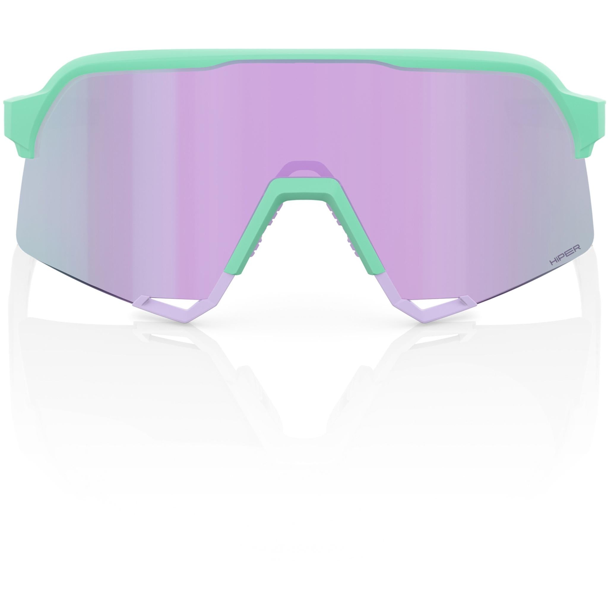 100% S3 Sunglasses Soft Tact Mint/HiPER Lavender Multilayer Mirror Lens