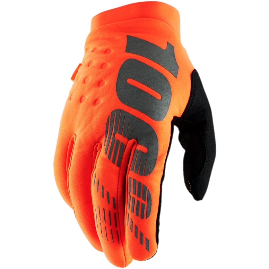 100% Brisker Full Finger Gloves Orange/Black