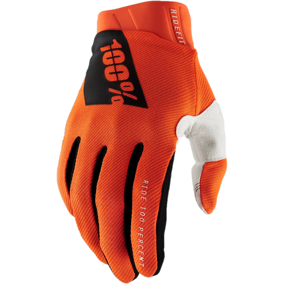 100% Ridefit Full Finger Gloves Orange
