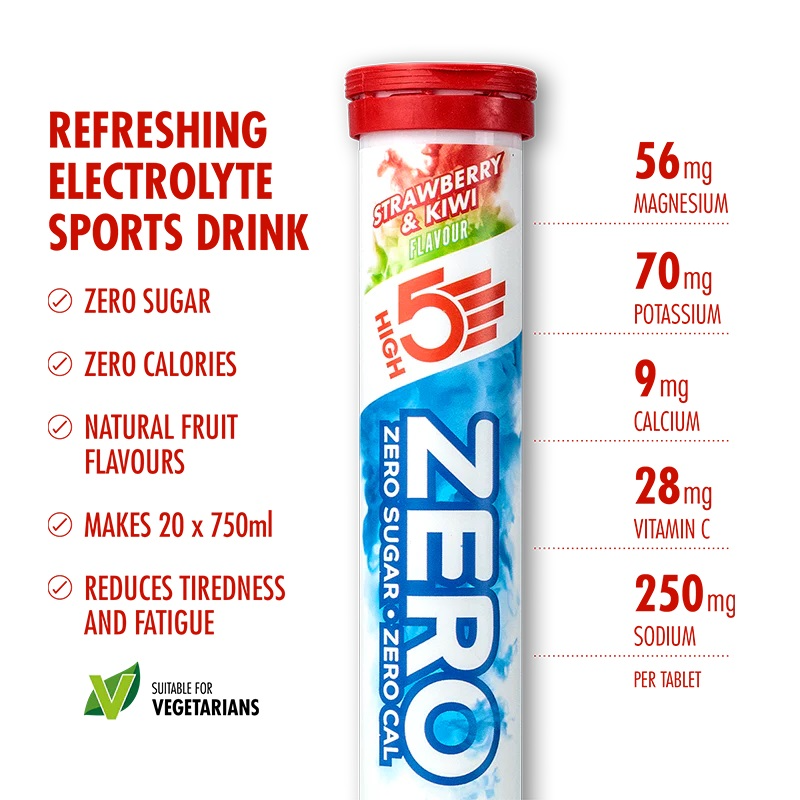 HIGH5 ZERO Tablets Strawberry & Kiwi Box of 8