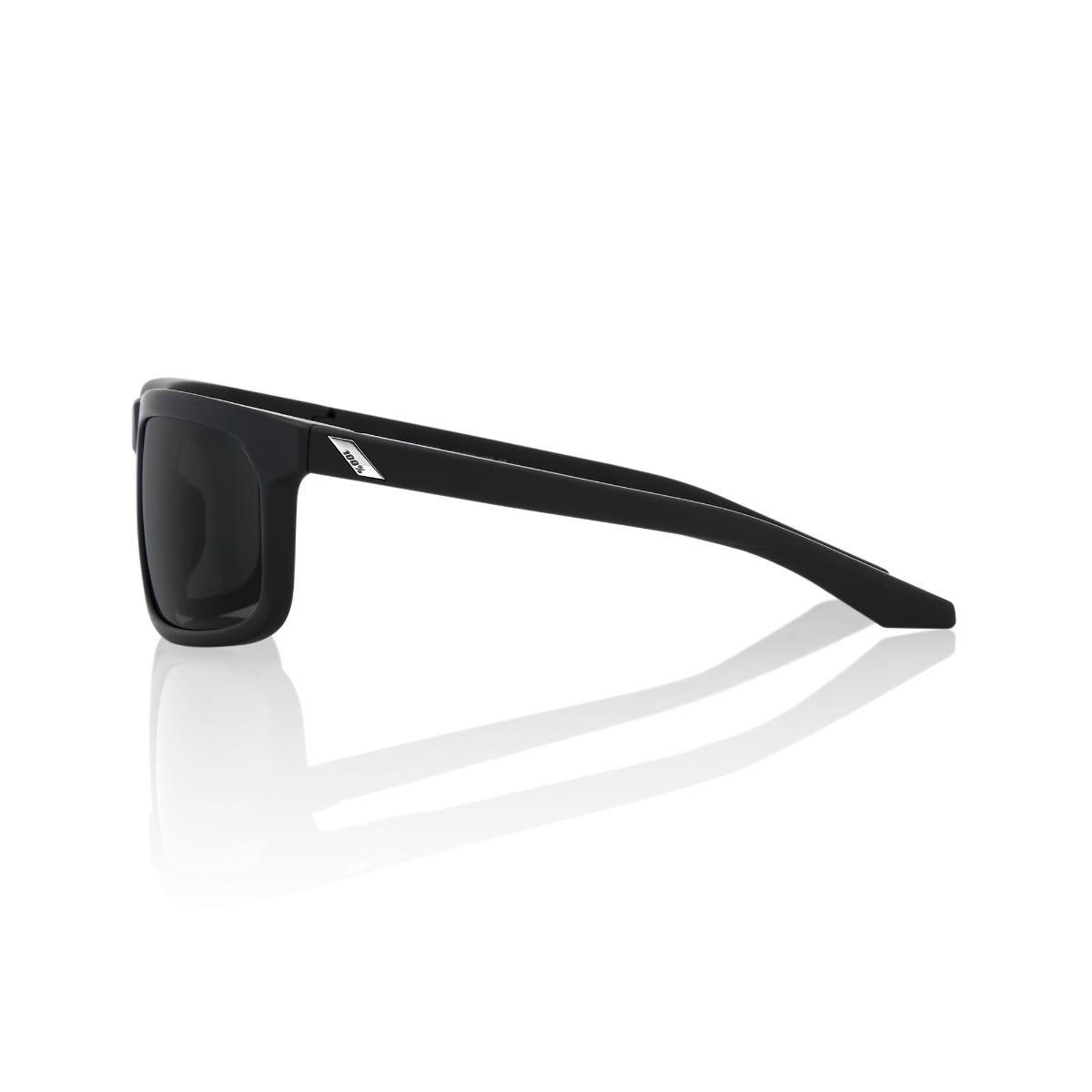 100% Hakan Soft Tact Sunglasses Black with PeakPolar Grey Lens