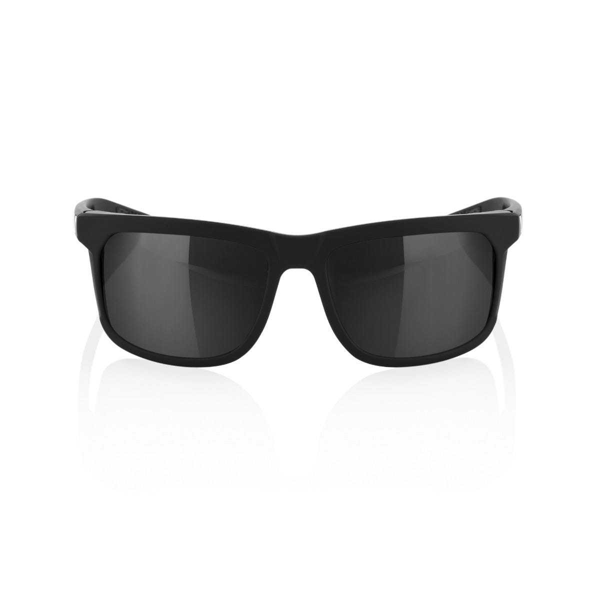 100% Hakan Soft Tact Sunglasses Black with PeakPolar Grey Lens