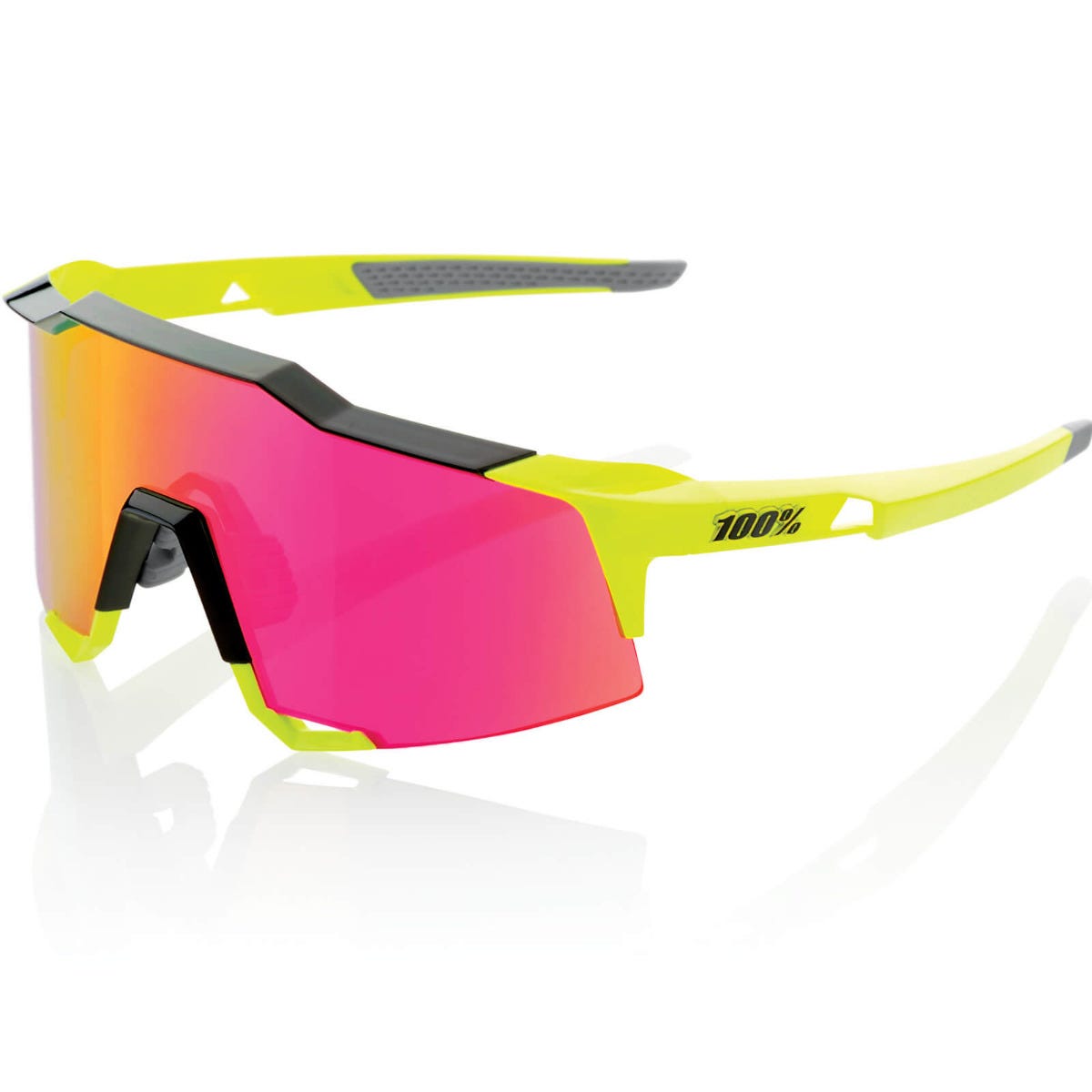 100% Speedcraft Sunglasses Yellow with Purple Lens