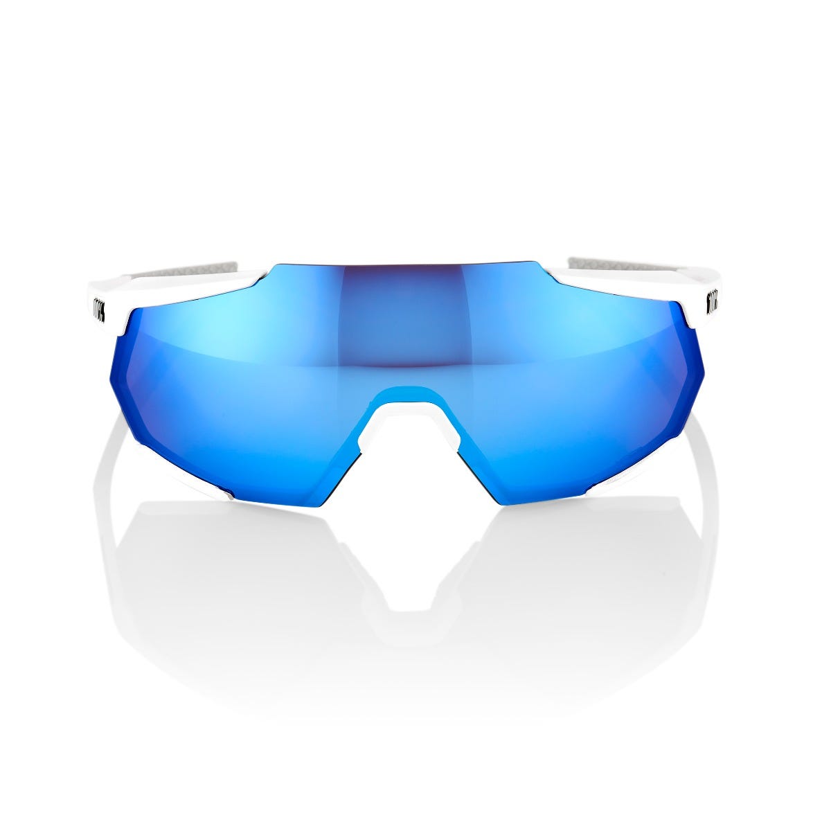 100% Racetrap Sunglasses White with HiPER Blue Lens