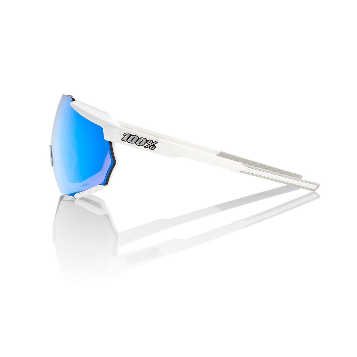 100% Racetrap Sunglasses White with HiPER Blue Lens