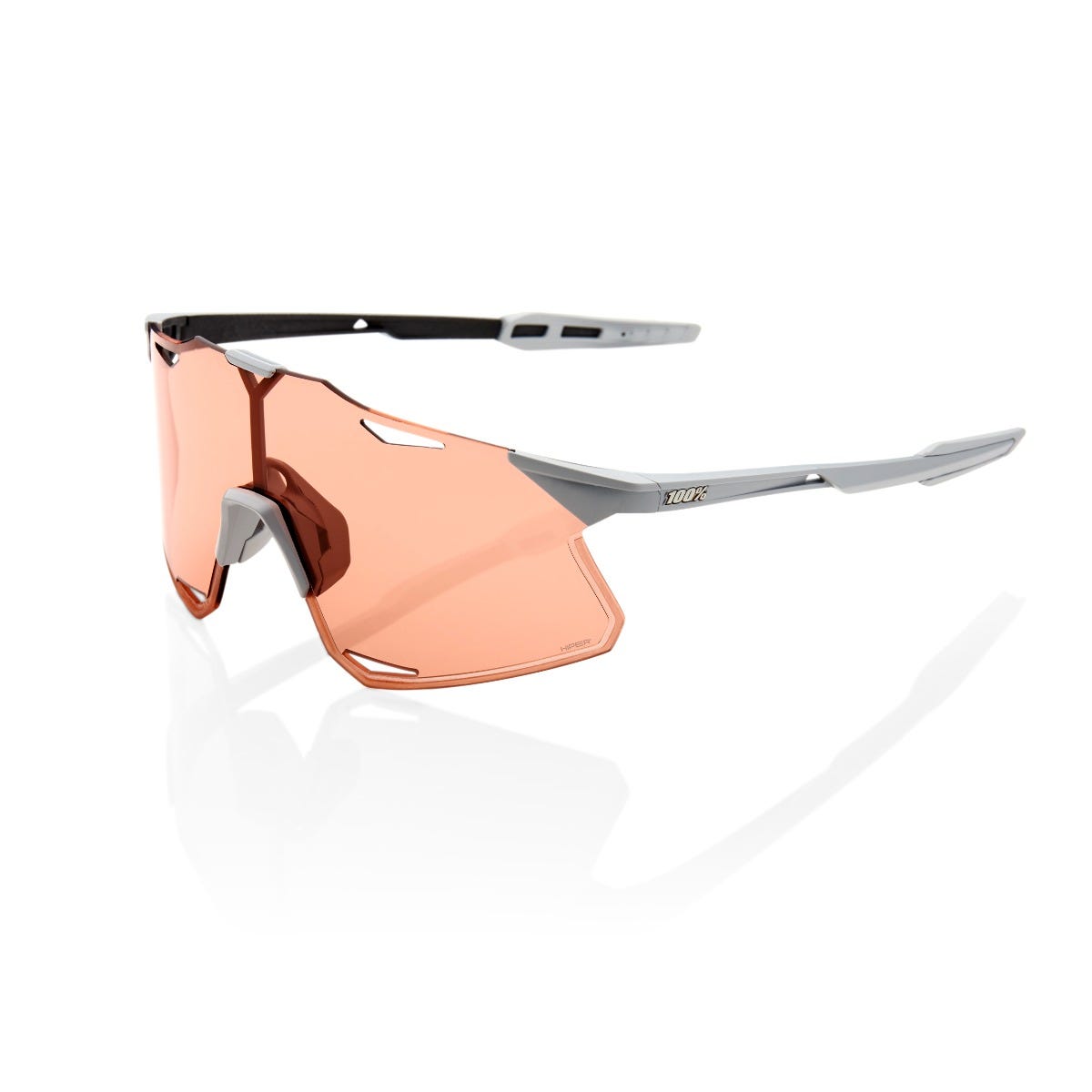 100% Hypercraft Sunglasses Stone Grey with HiPer Coral Lens
