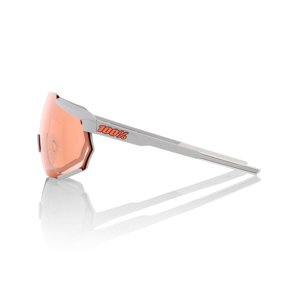 100% Racetrap Sunglasses Grey with HiPER Coral Lens