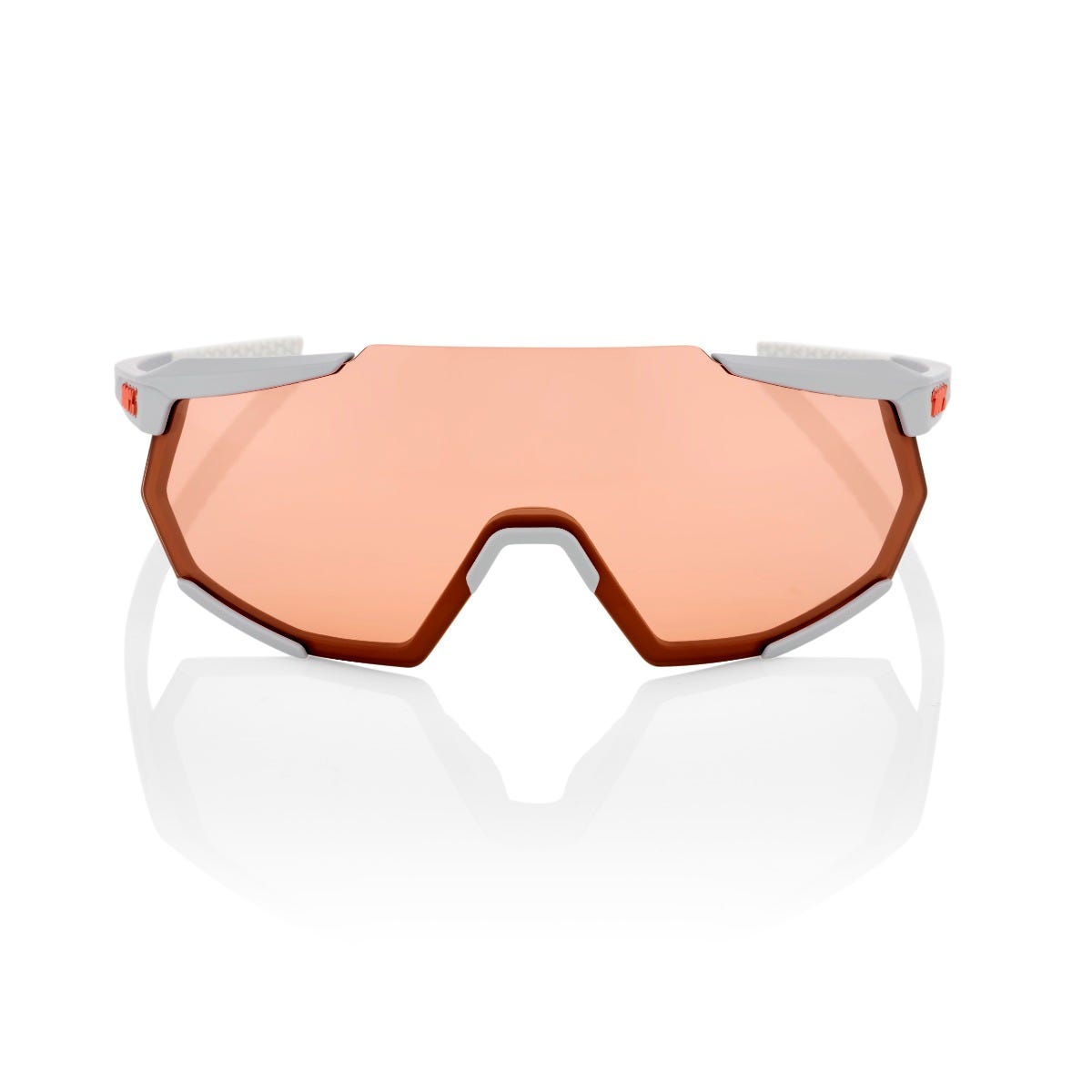 100% Racetrap Sunglasses Grey with HiPER Coral Lens