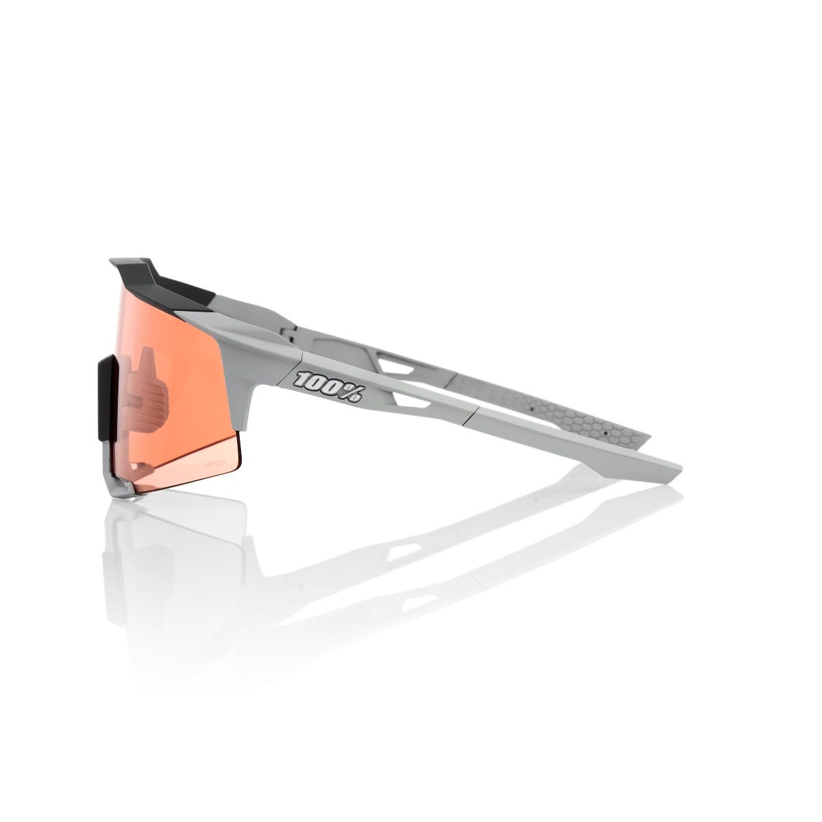 100% Speedcraft Sunglasses Grey with HiPER Coral Lens