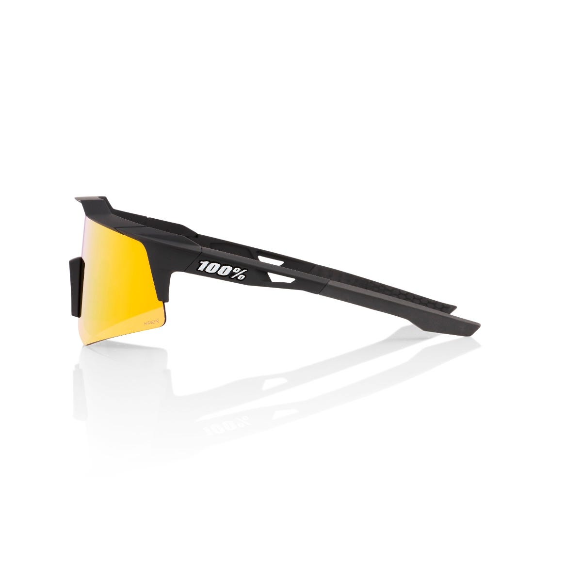 100% Speedcraft XS Sunglasses Black with HiPER Red Lens