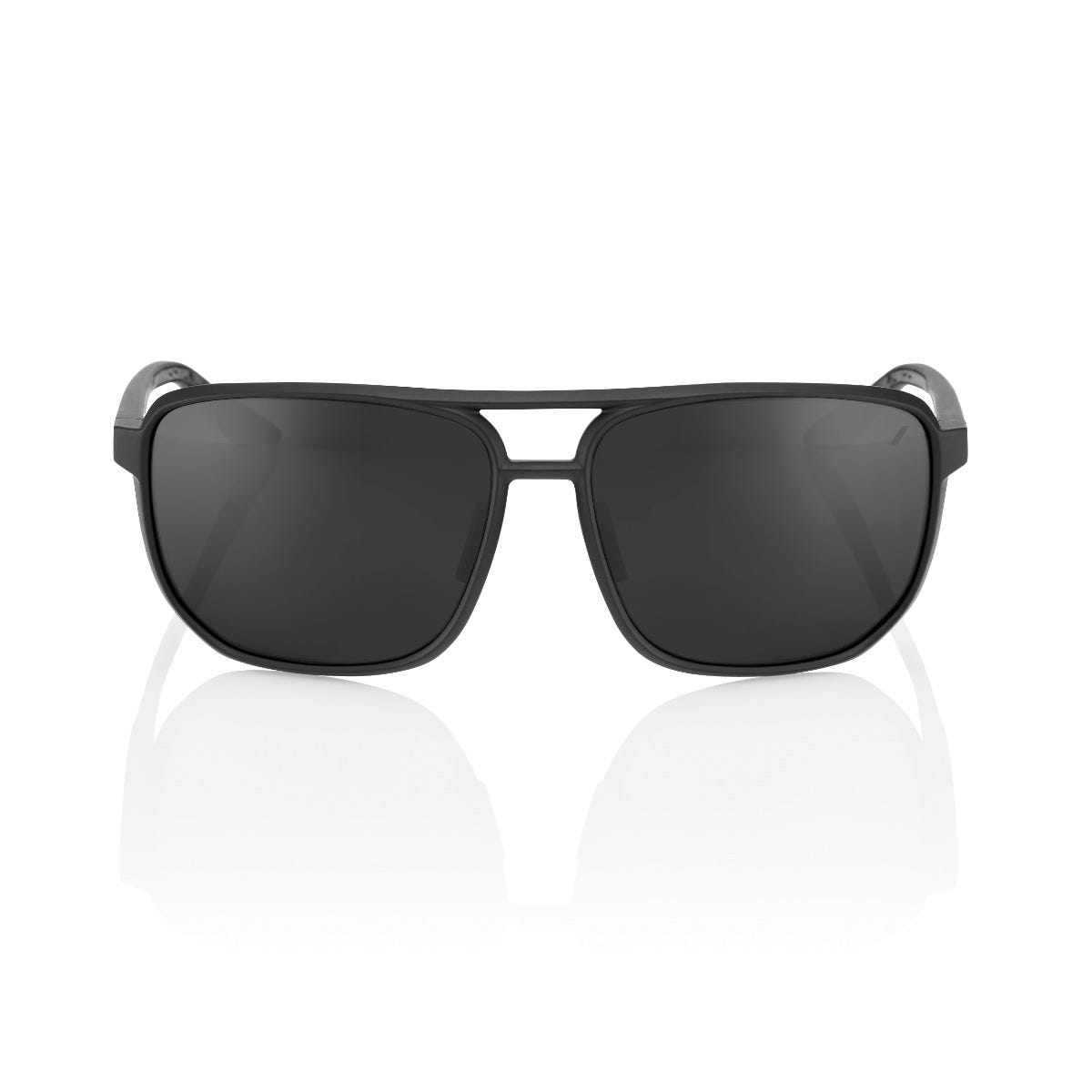 100% KONNOR Sunglasses Matte Black with Black Lens