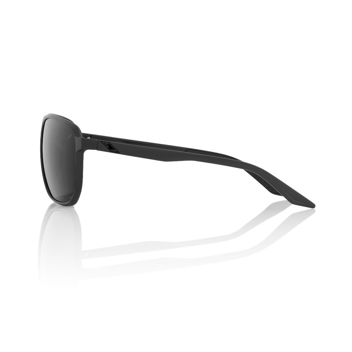 100% KONNOR Sunglasses Matte Black with Black Lens