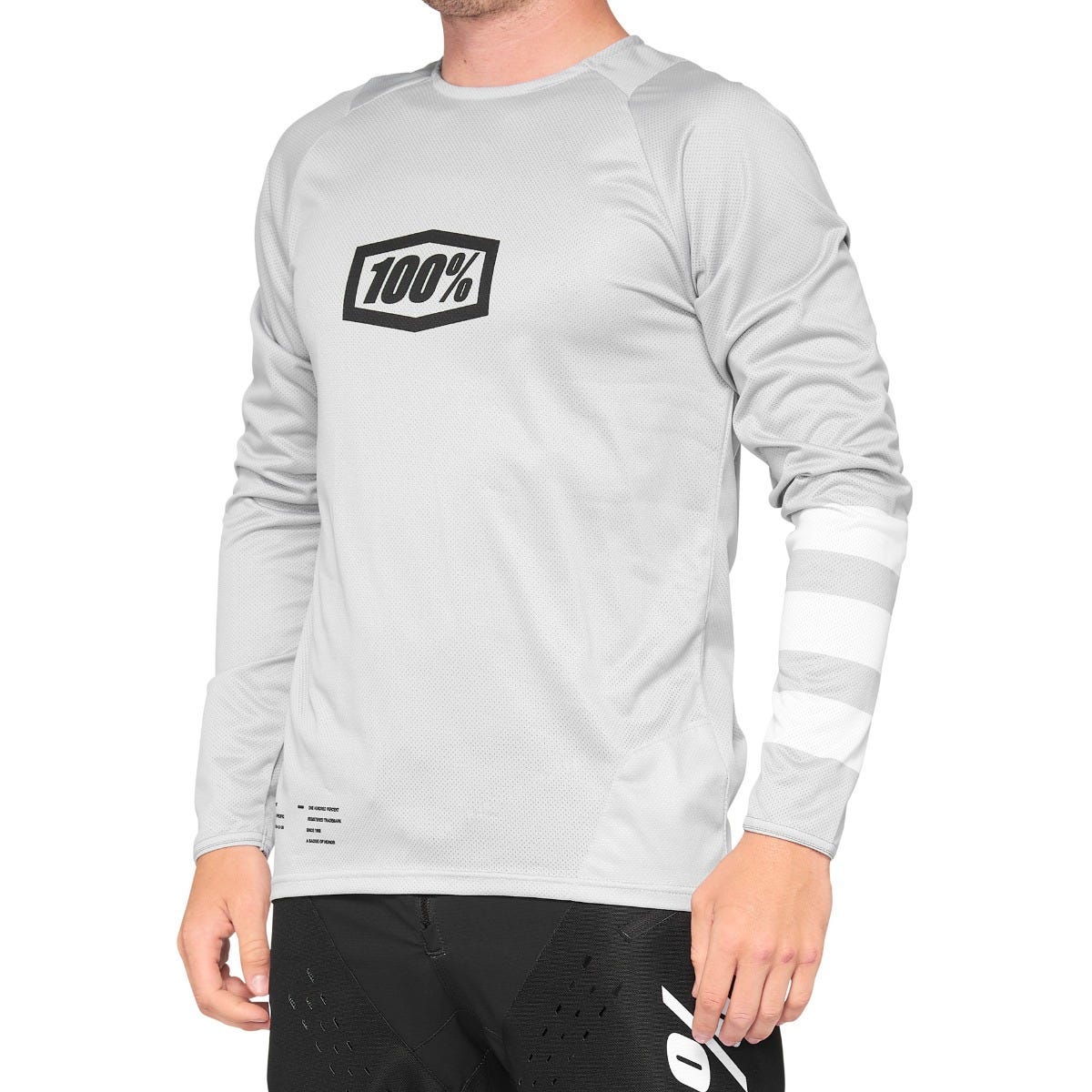 100% R-Core Long Sleeve Jersey Vapour/White