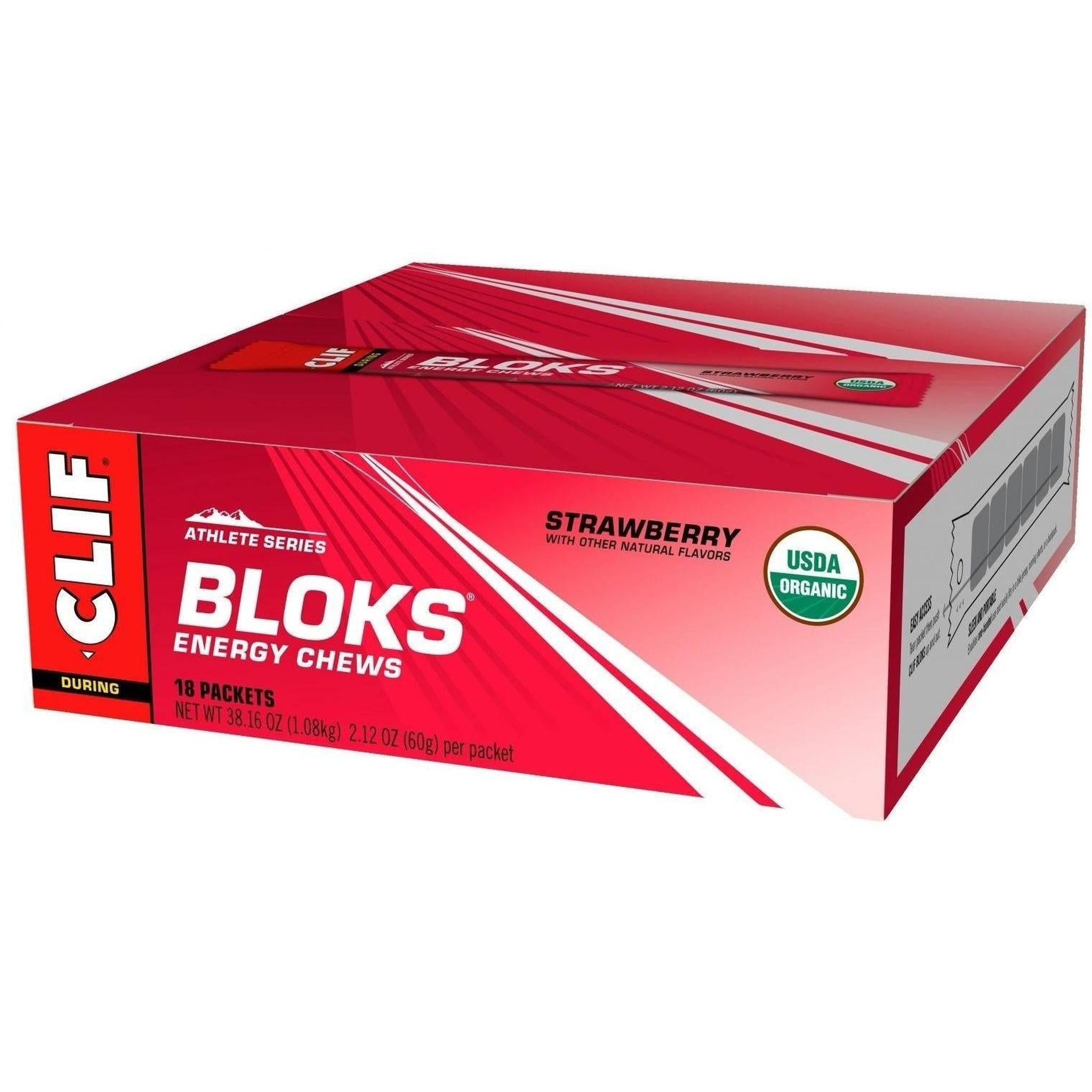 CLIF Bloks Energy Chews 60g Strawberry (Box of 18)