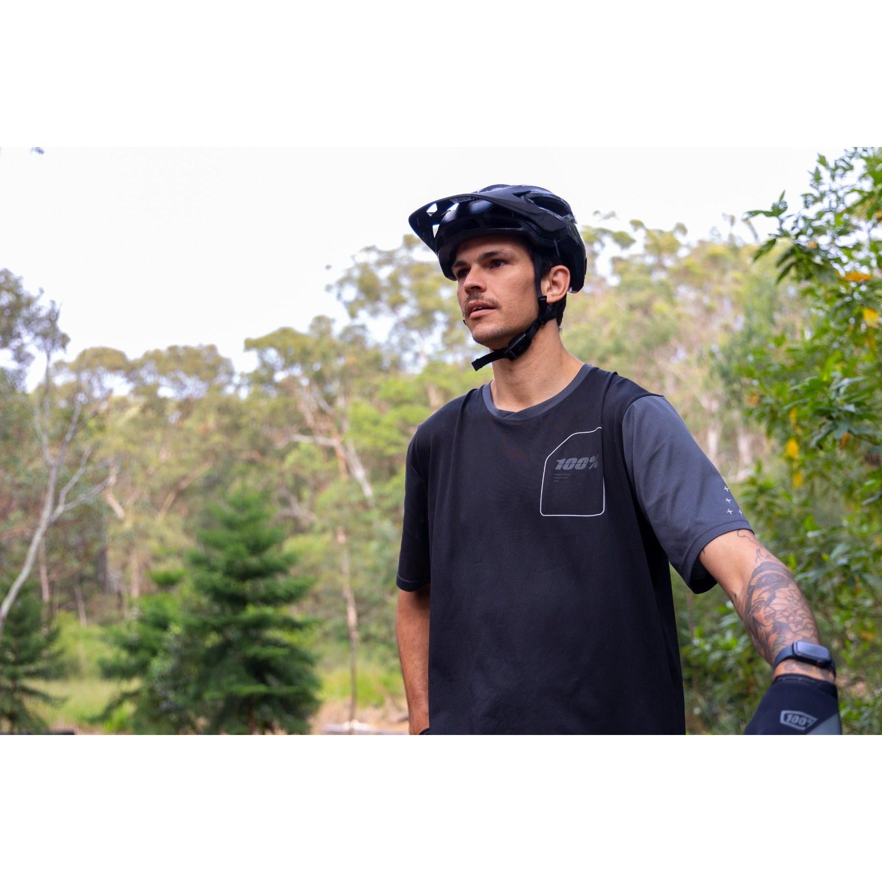 100% Ridecamp Short Sleeve Jersey Charcoal/Black