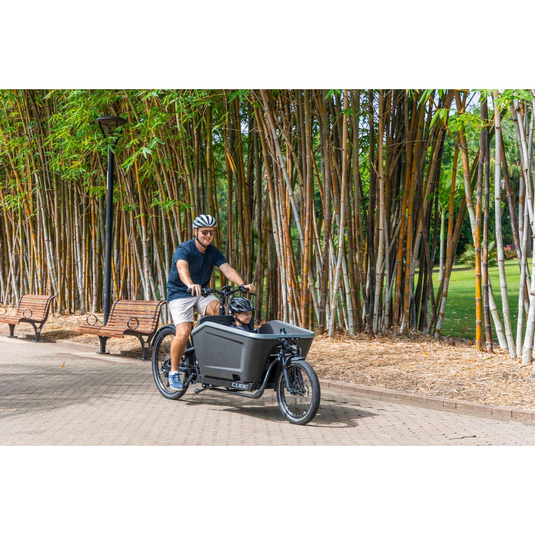 Cube Cargo Sport Hybrid 500 Electric Cargo Bike Flash White/Black