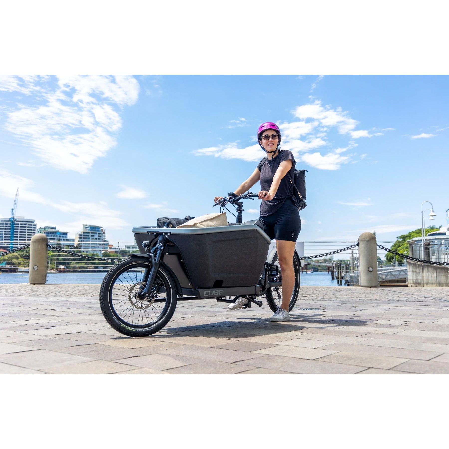 Cube Cargo Sport Hybrid 500 Electric Cargo Bike Flash White/Black