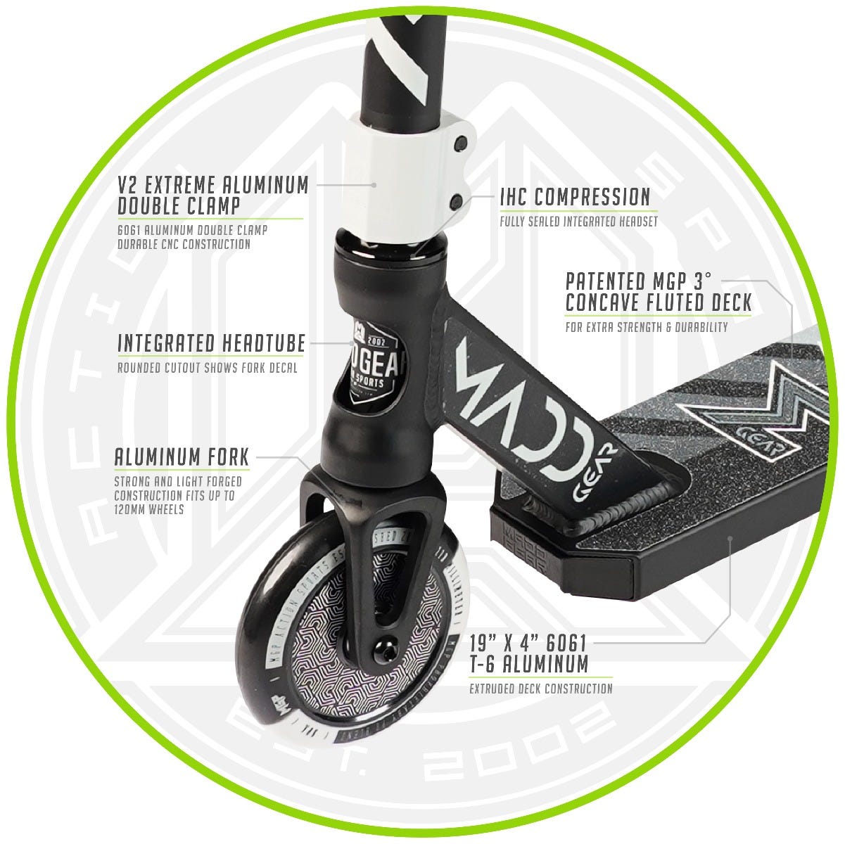 MGP Kick Pro Kids Scooter Black/Silver