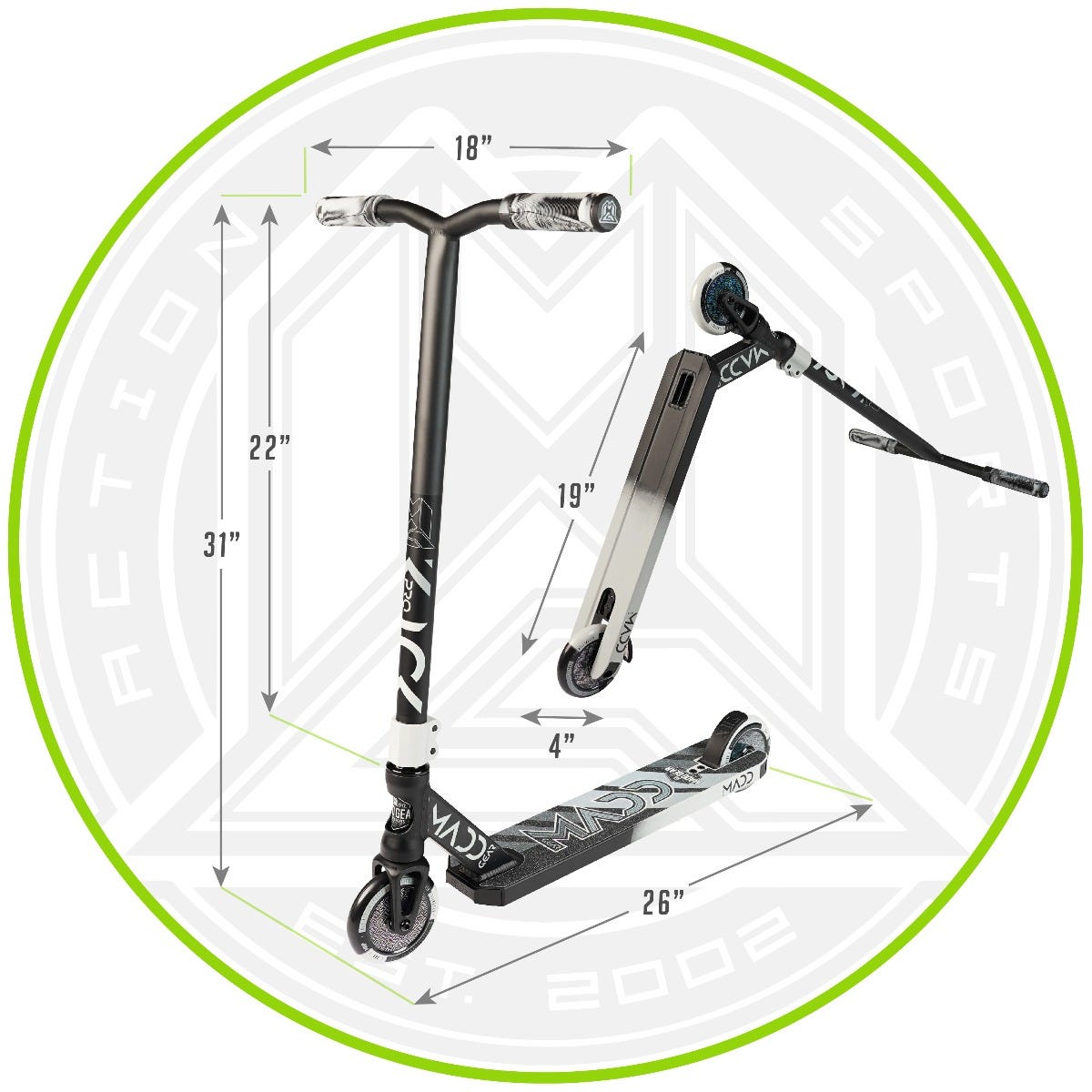 MGP Kick Pro Kids Scooter Black/Silver
