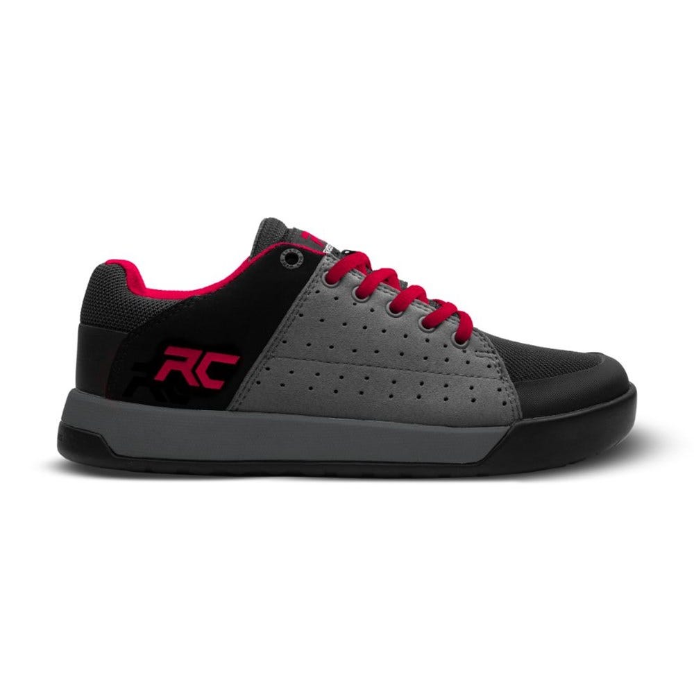 Ride Concepts Livewire Youth Flat Pedal Shoes Charcoal/Red