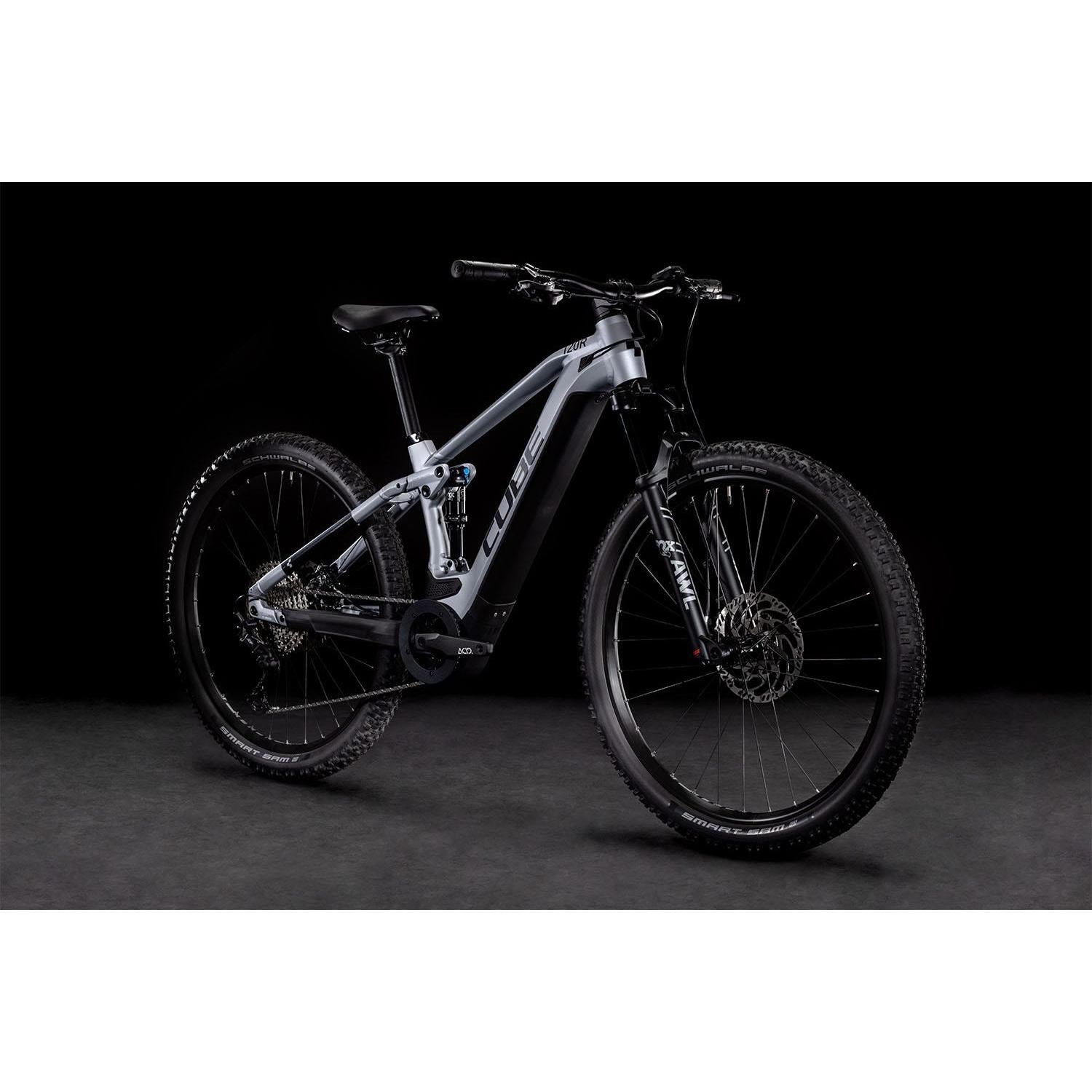 Cube Stereo Hybrid 120 Race 625 Electric Dual Suspension Mountain Bike Polar Silver 'n' Black