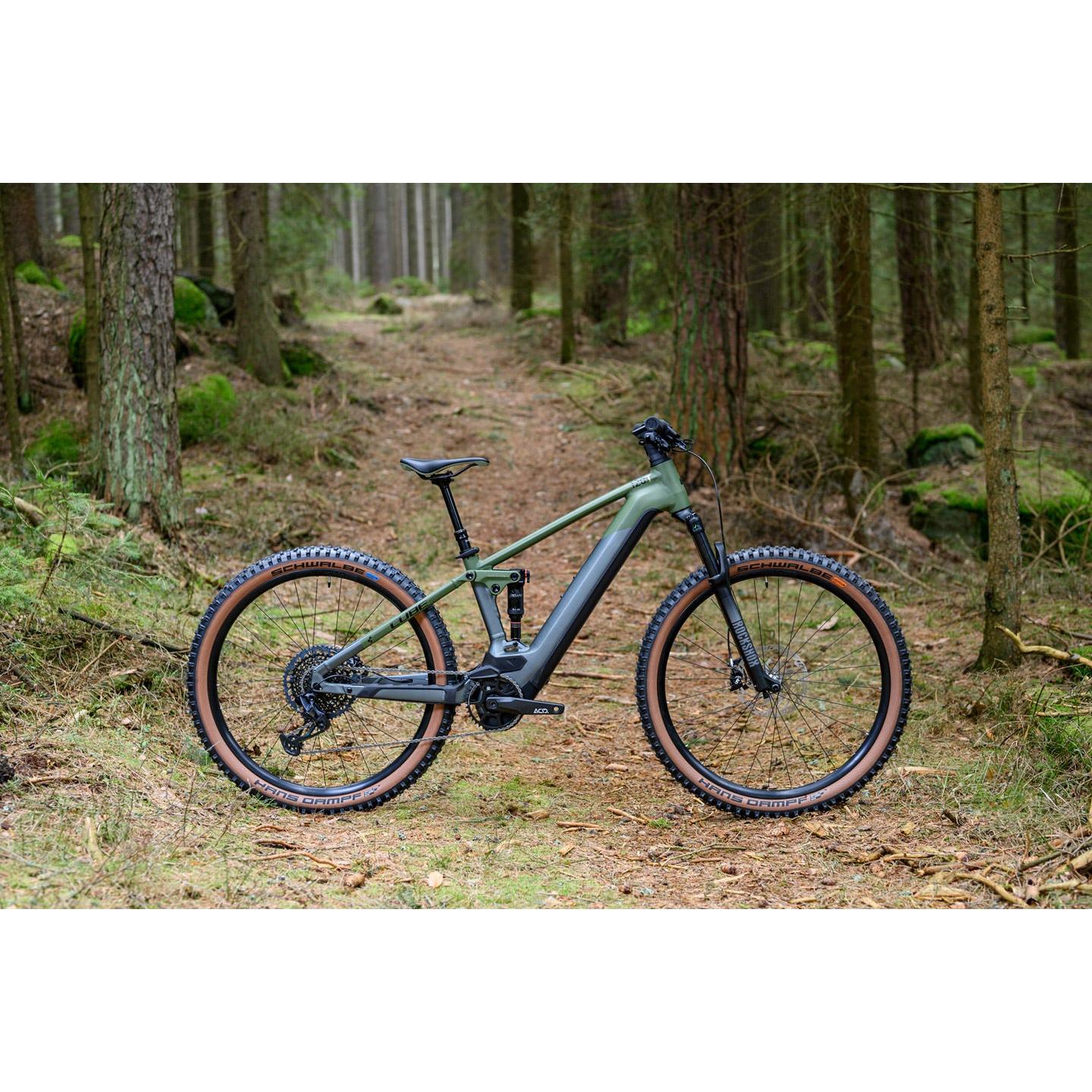 Cube Stereo Hybrid 120 TM 750 Electric Dual Suspension Mountain Bike Flash Grey 'n' Olive
