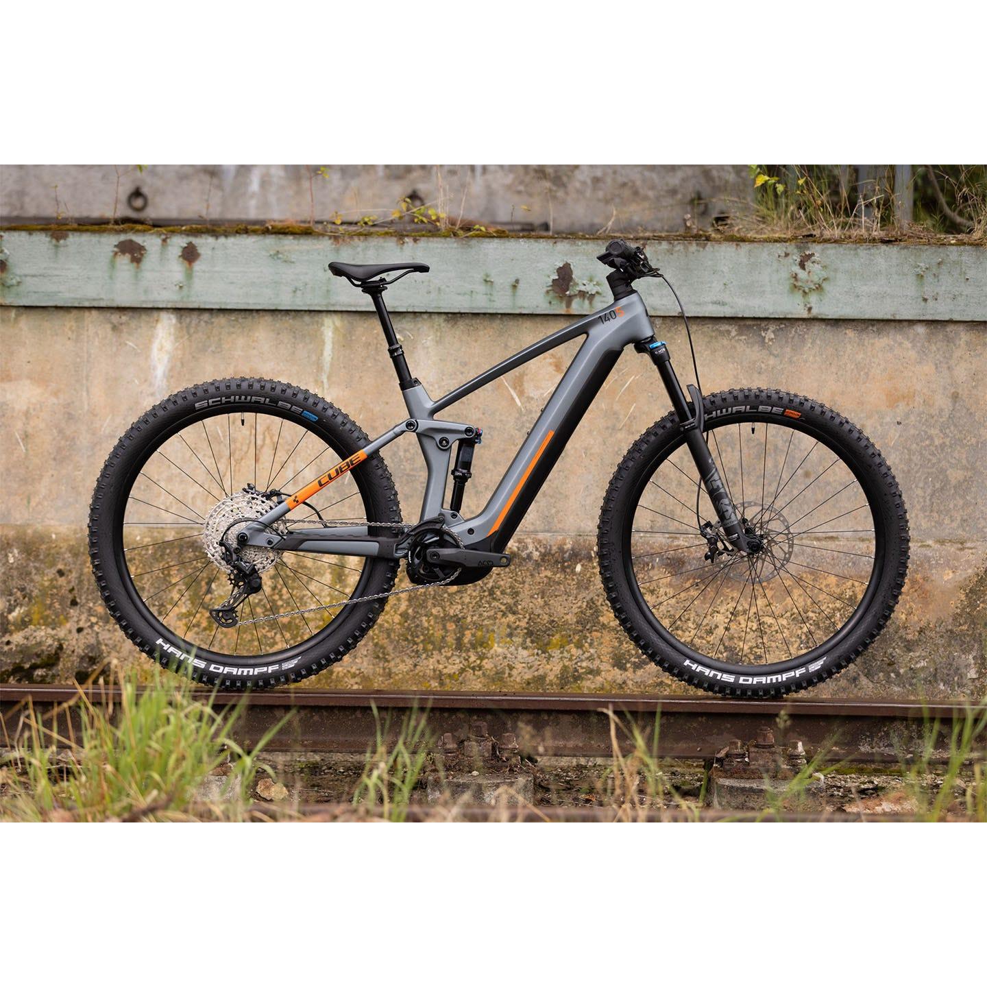 Cube Stereo Hybrid 140 HPC SL 750 Electric Dual Suspension Mountain Bike 29'' Grey 'n' Orange