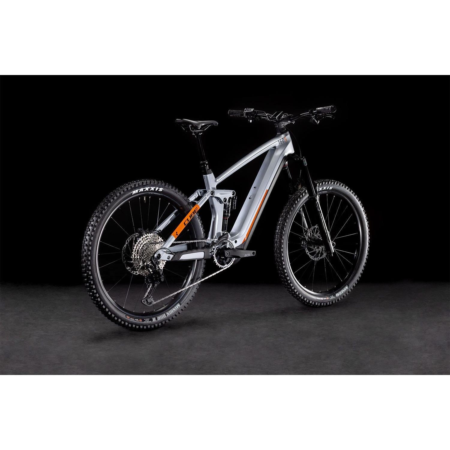 Cube Stereo Hybrid 160 HPC SL 625 Dual Suspension Electric Mountain Bike 27.5'' Polar Silver 'n' Orange