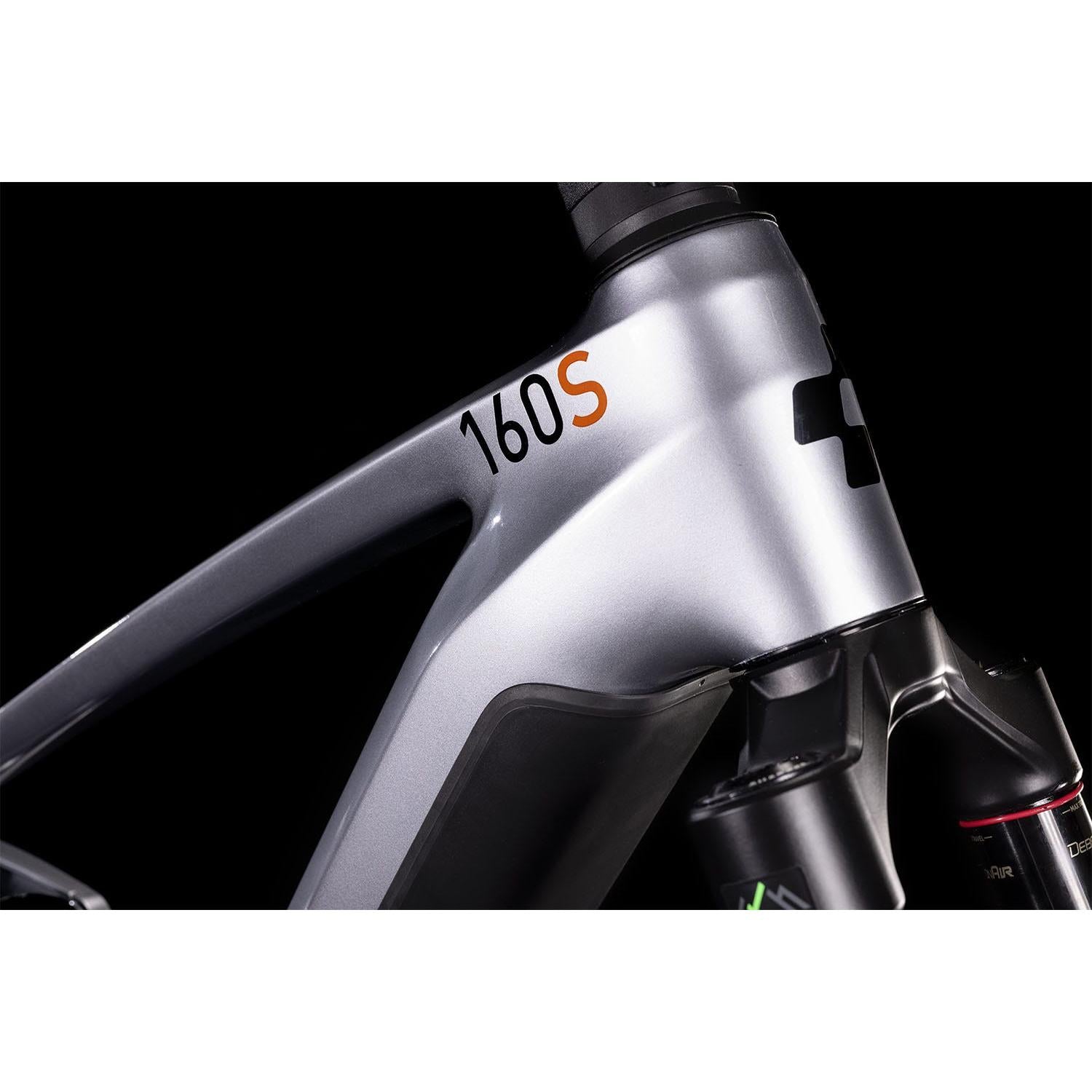 Cube Stereo Hybrid 160 HPC SL 625 Dual Suspension Electric Mountain Bike 27.5'' Polar Silver 'n' Orange