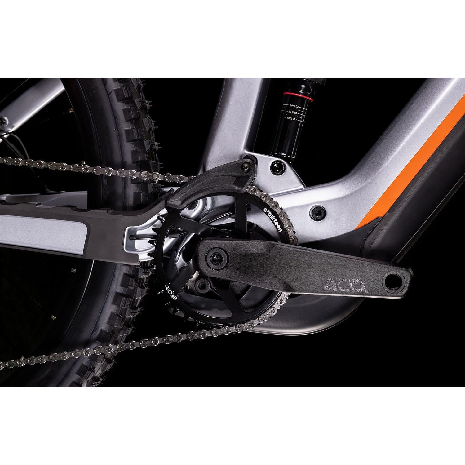Cube Stereo Hybrid 160 HPC SL 625 Dual Suspension Electric Mountain Bike 27.5'' Polar Silver 'n' Orange