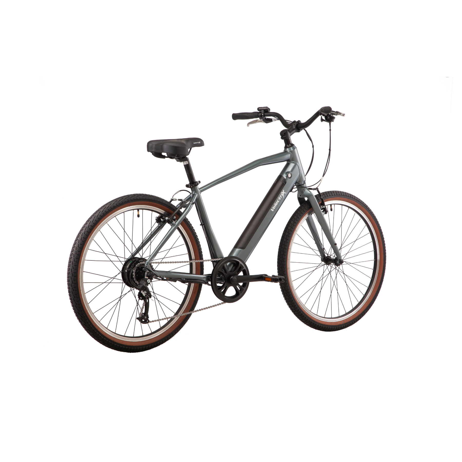 VelectriX Cruiser Electric Hybrid Bike Silver