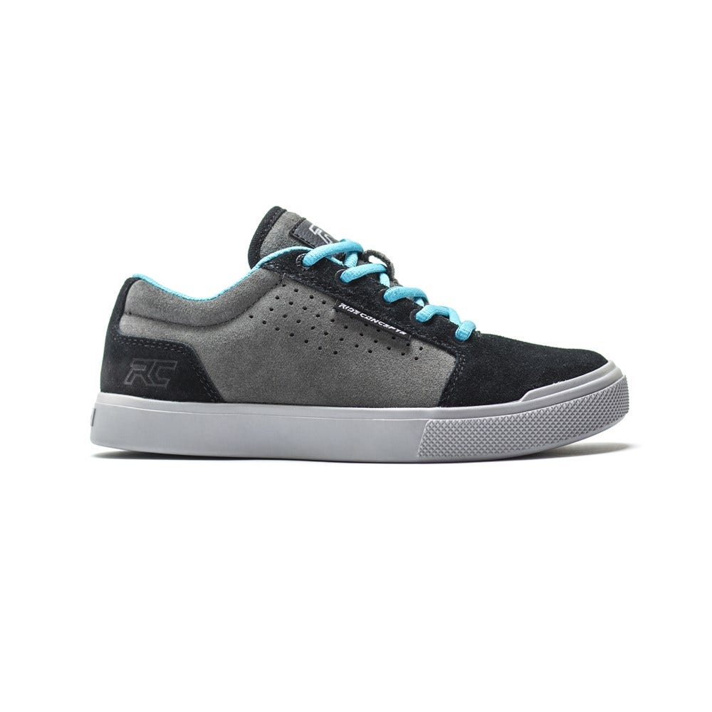 Ride Concepts Vice Youth Flat Pedal Shoes Charcoal Black