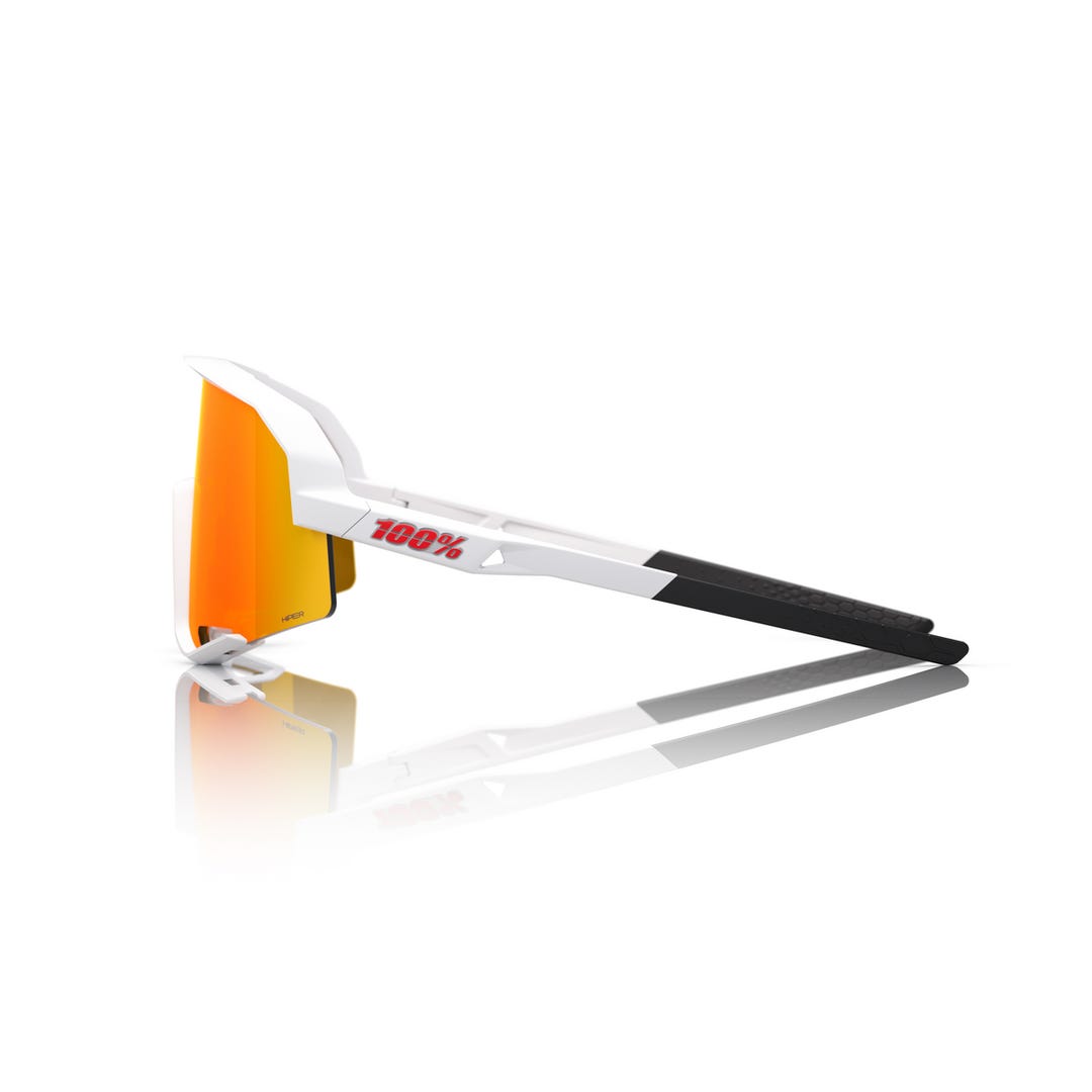 100% Slendale Sunglasses Soft Tact White HiPER Red Mirror Lens