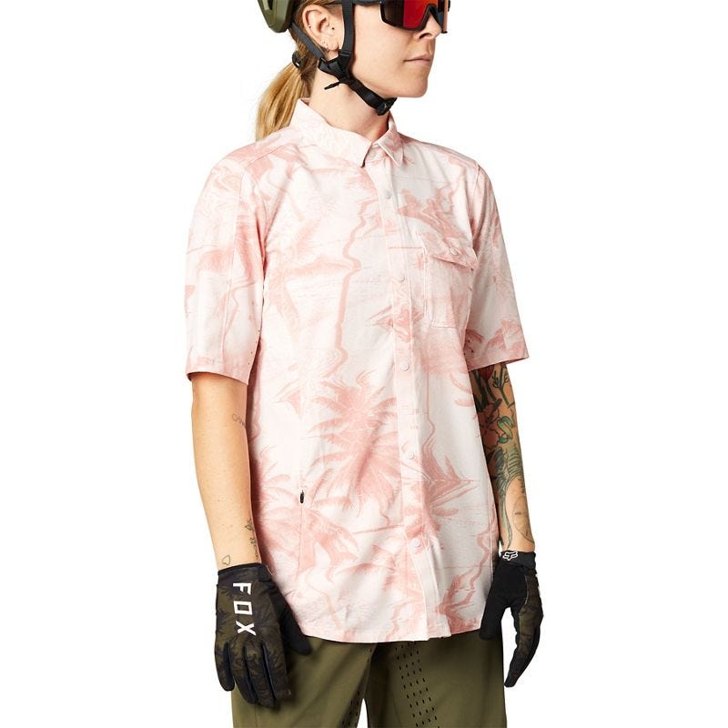 FOX Flexair Woven Short Sleeve Women's Jersey Pale Pink