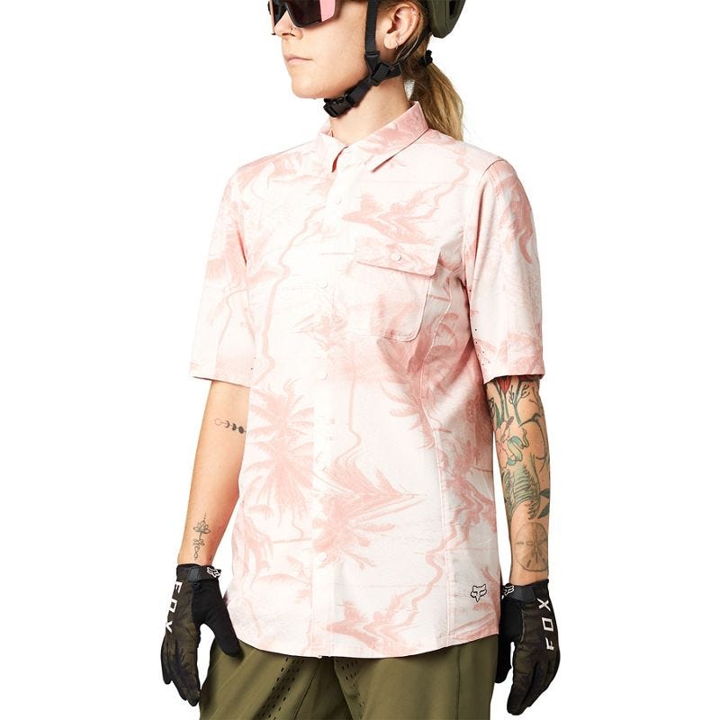 FOX Flexair Woven Short Sleeve Women's Jersey Pale Pink