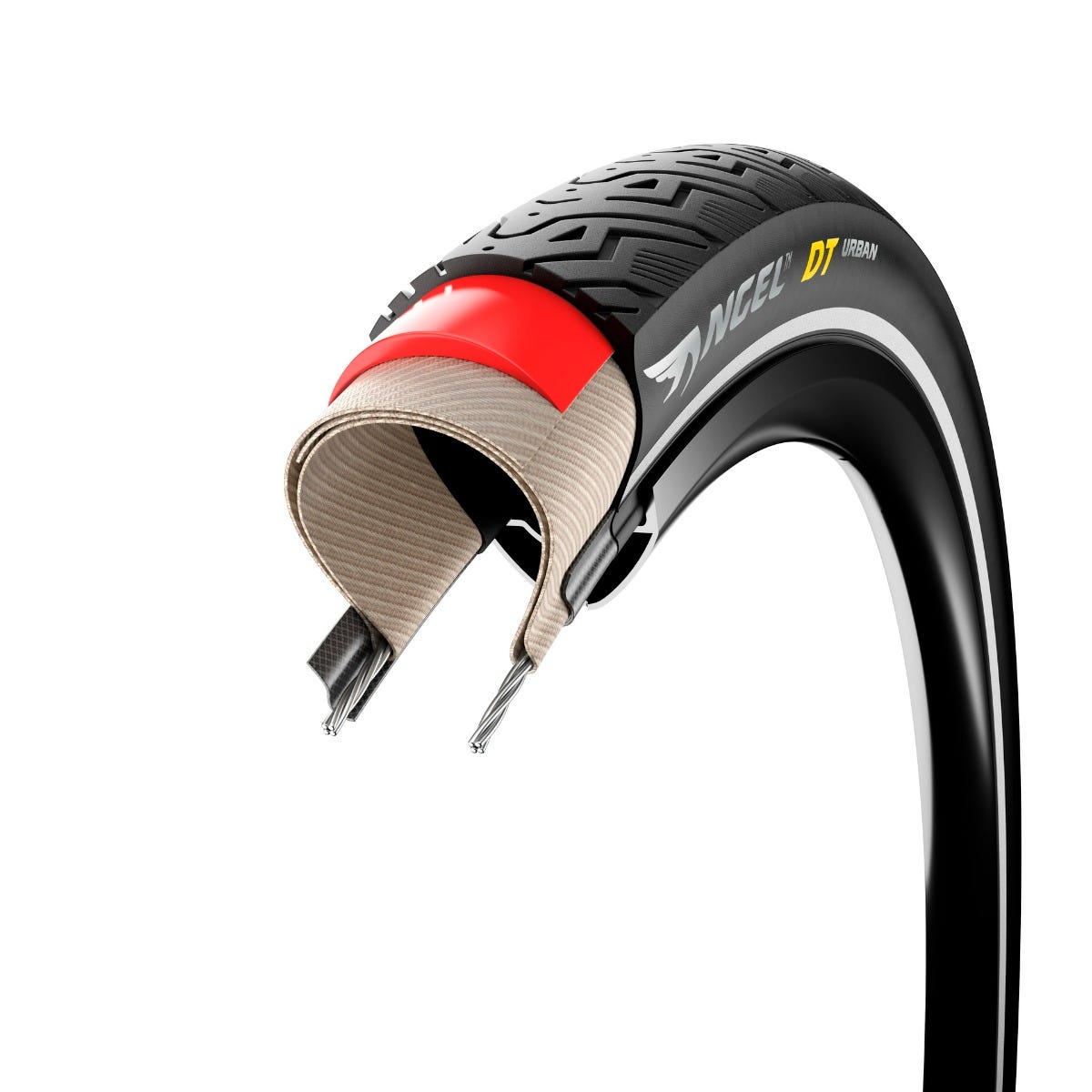 Pirelli Angel DT Urban Tyre Black w/ Reflective Stripes 700x35c