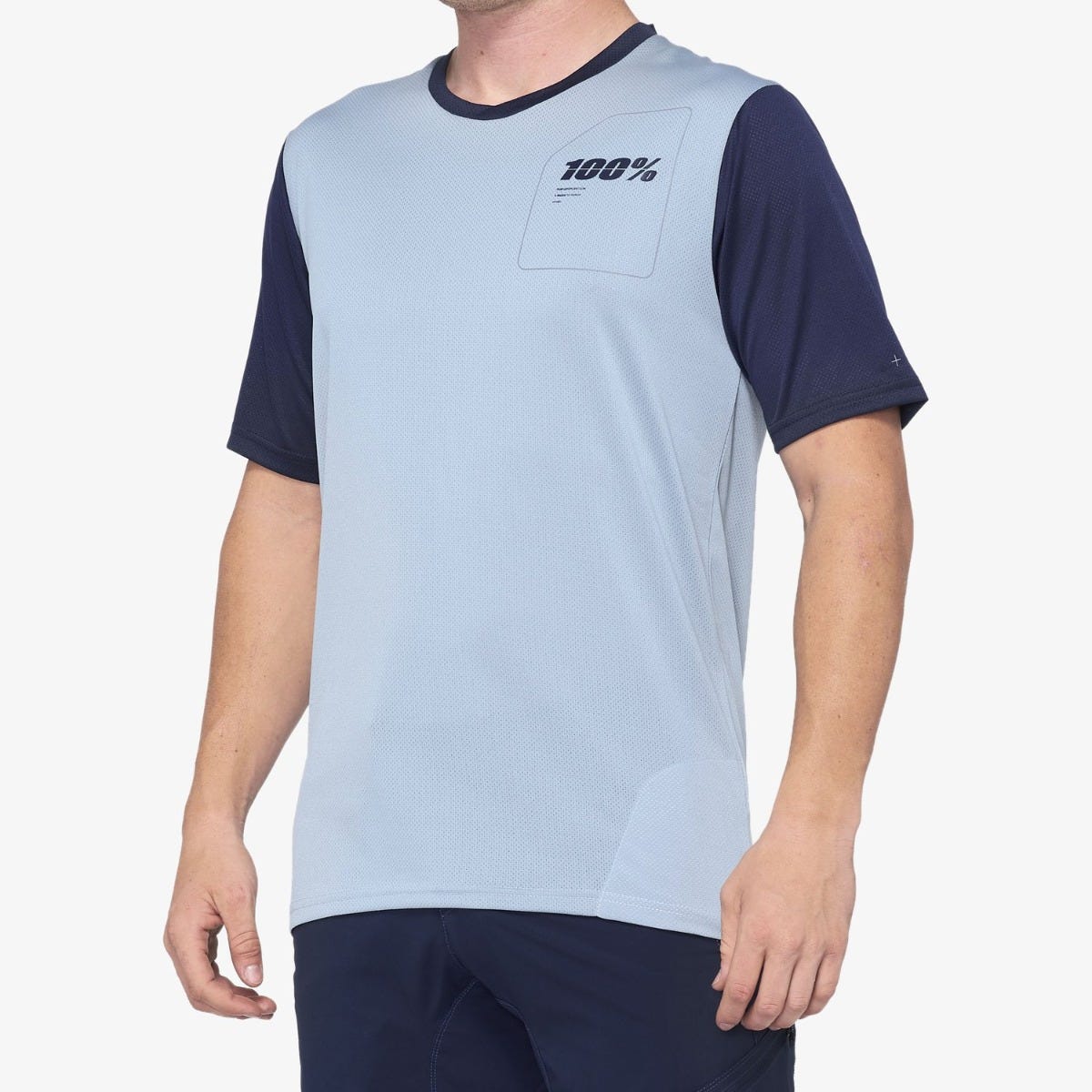 100% Ridecamp Short Sleeve Jersey Light Slate/Navy