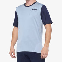 100% Ridecamp Short Sleeve Jersey Light Slate/Navy