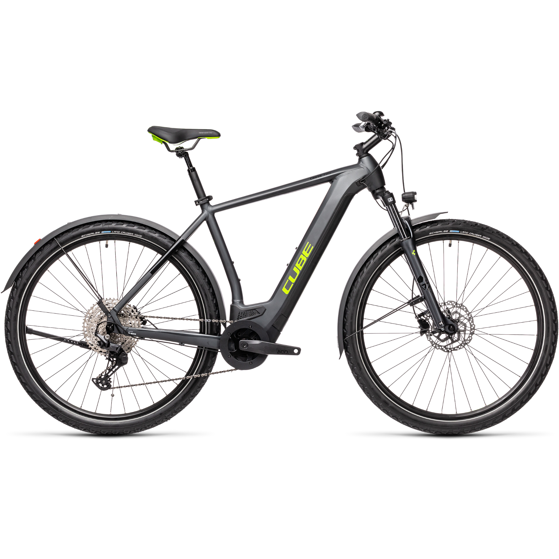 Cube Cross Hybrid Pro 500 Allroad Electric Hybrid Bike Iridium/Green