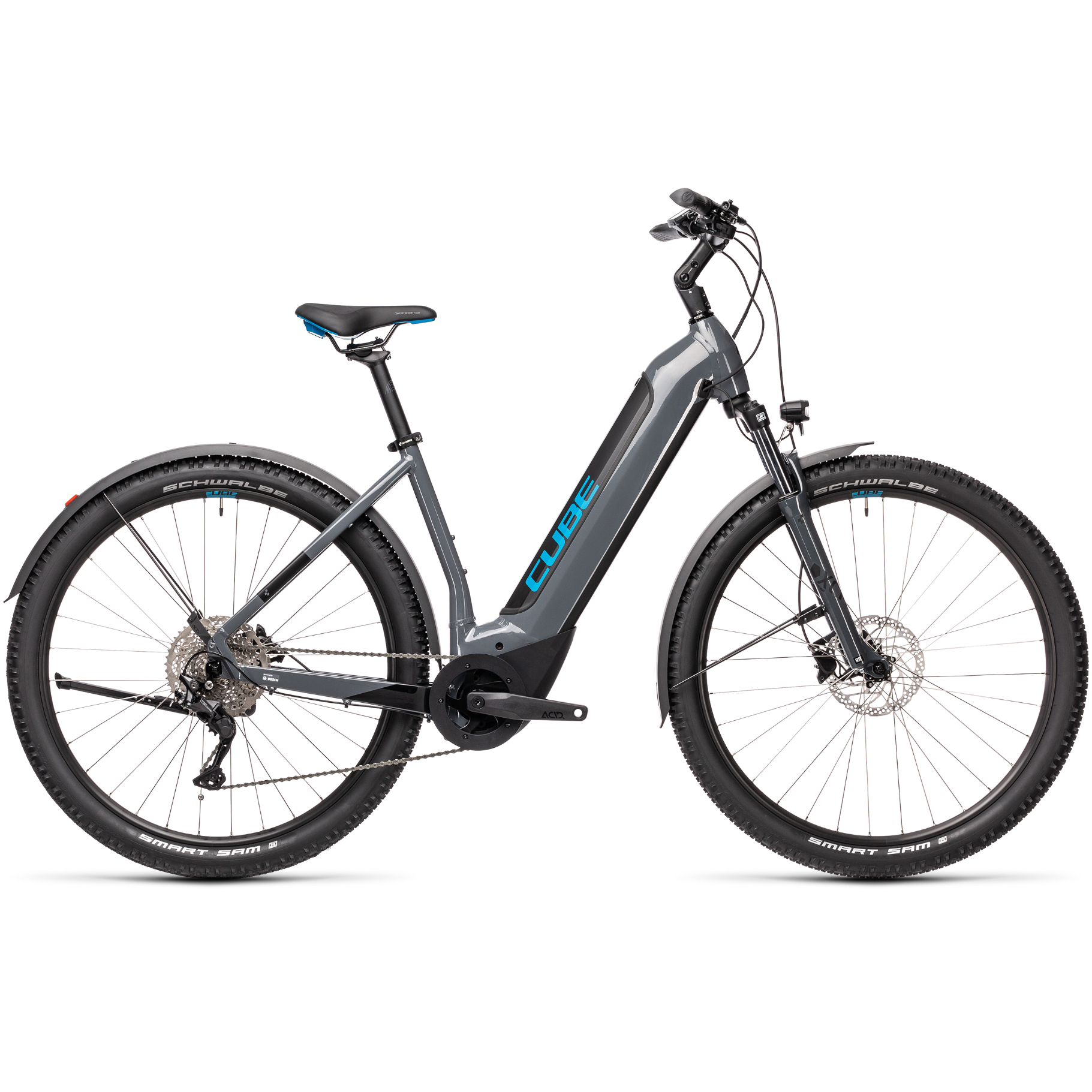Cube Nuride Hybrid Pro 500 Allroad Electric Hybrid Bike Grey/Blue