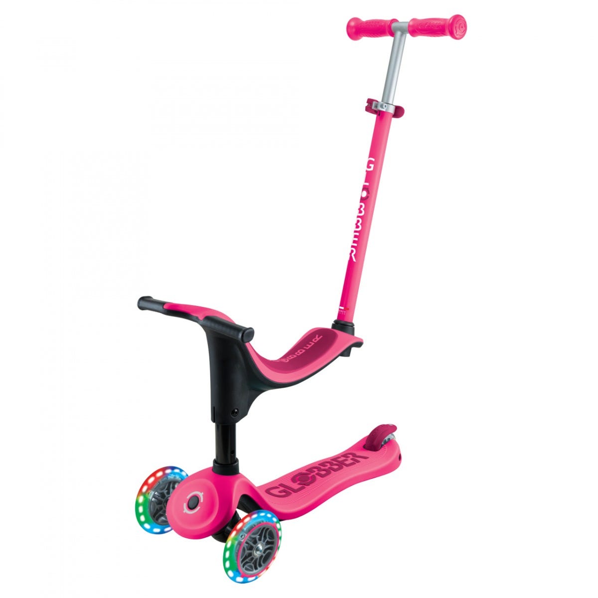 Scooter Kids Globber GO UP SPORTY Lights Neon Pink