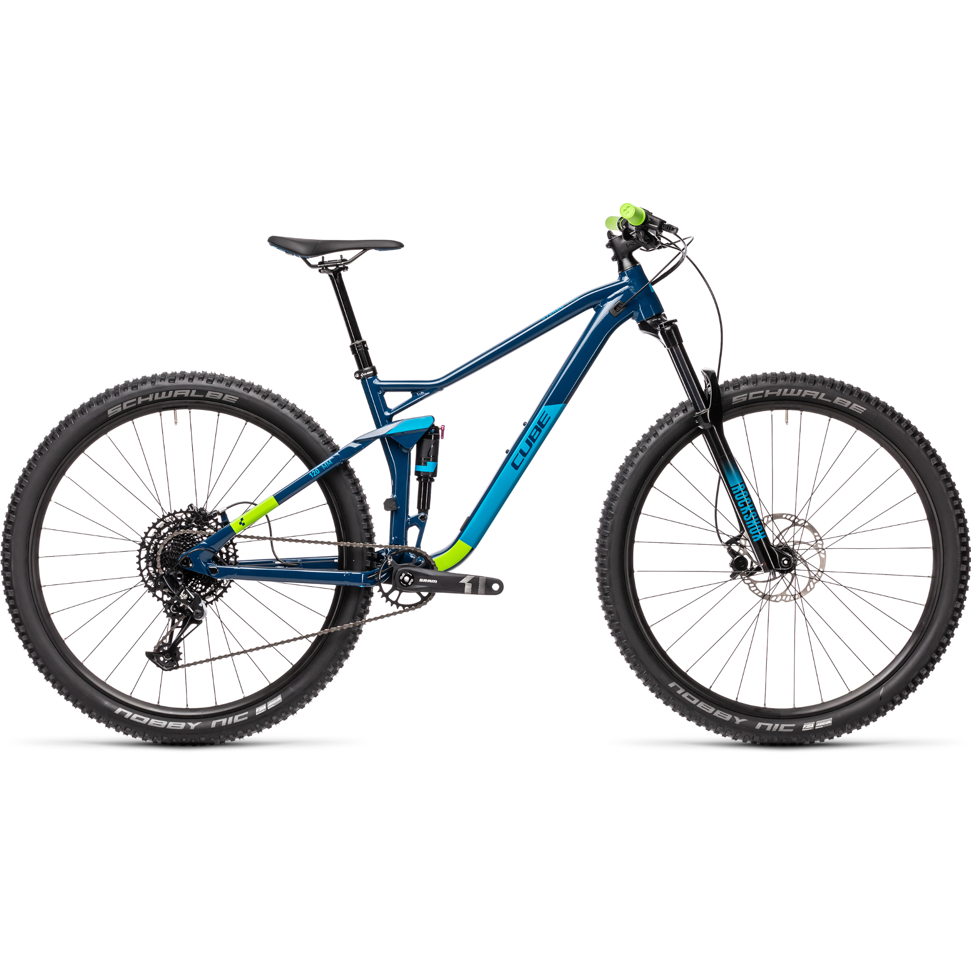 Cube Stereo 120 Pro 29 Mountain Bike Blueberry/Green