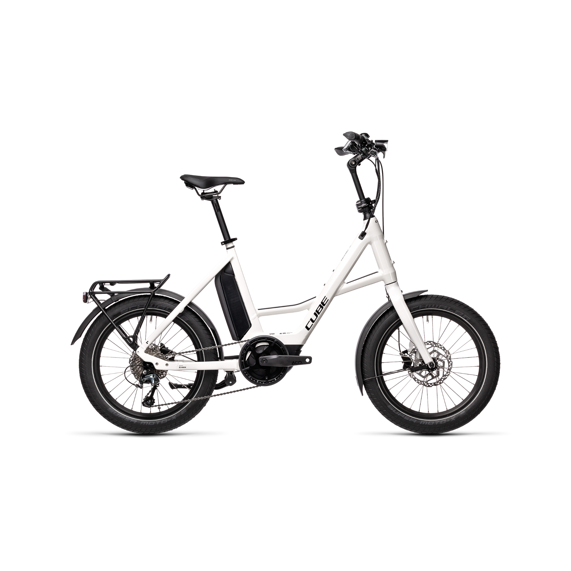 Cube Compact Hybrid Sport Electric Bike White/Black