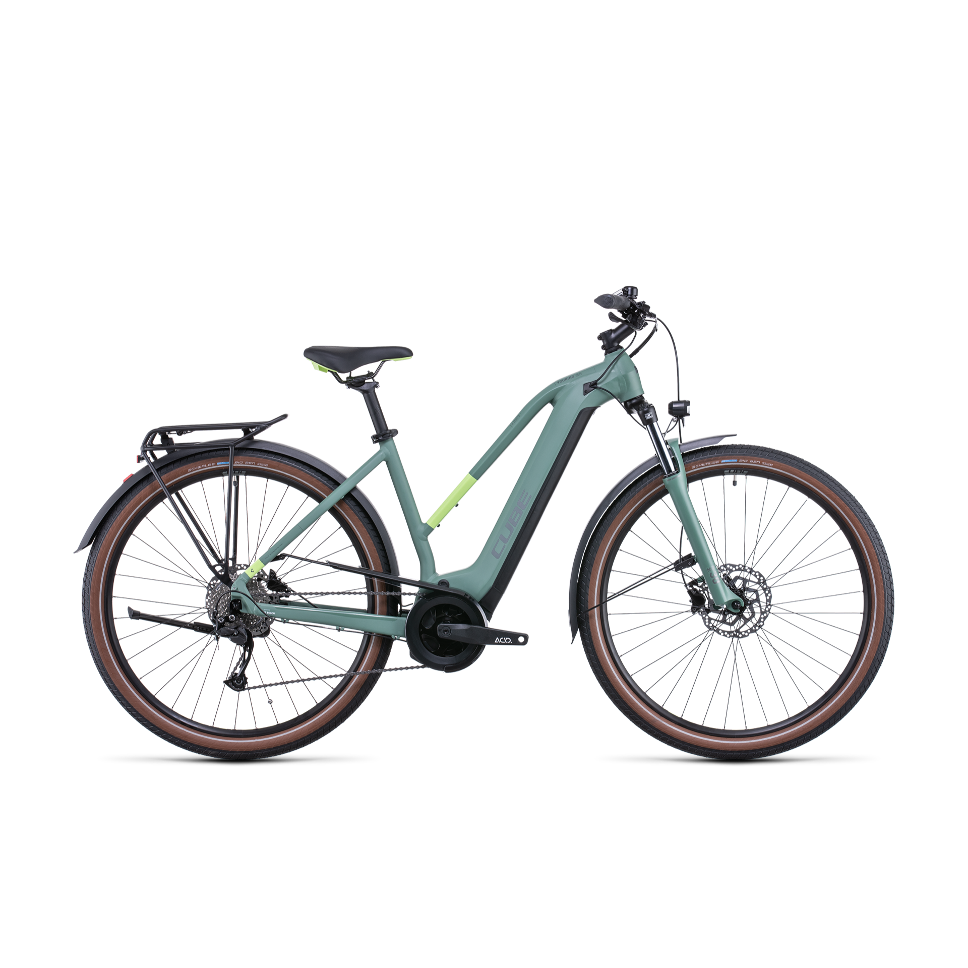 Cube Touring Hybrid ONE 500 Trapeze Electric Hybrid Bike Green 'n' Sharp Green